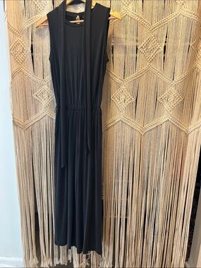 Banana Republic Elegant Black Sleeveless Jumpsuit with Waist Tie